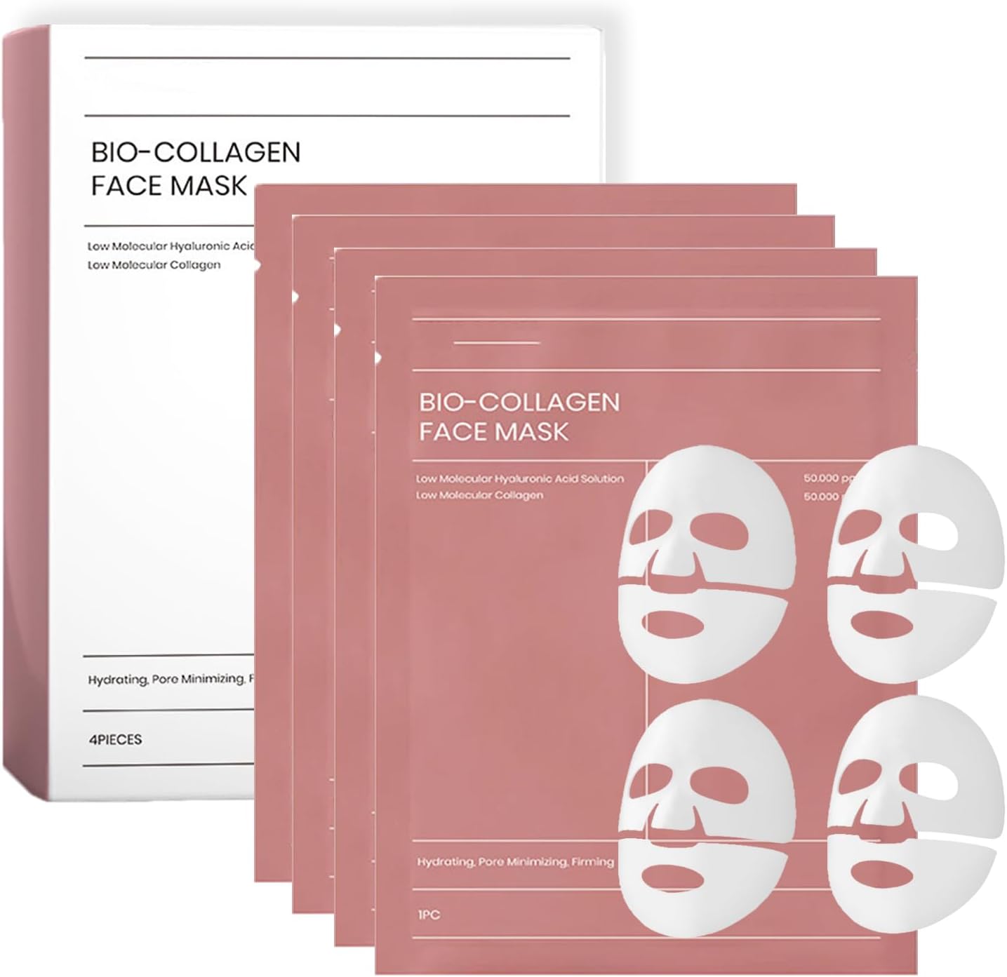 Kolagenska maska Amori – set 4 mask za sijočo, napeto in navlaženo kožo