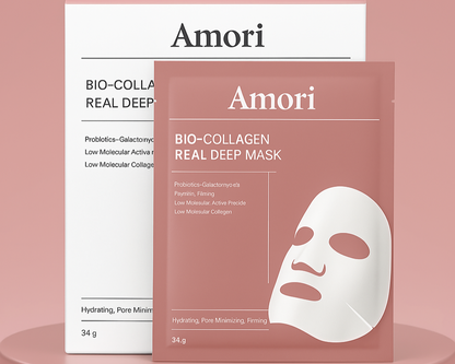 Kolagenska maska Amori – set 4 mask za sijočo, napeto in navlaženo kožo