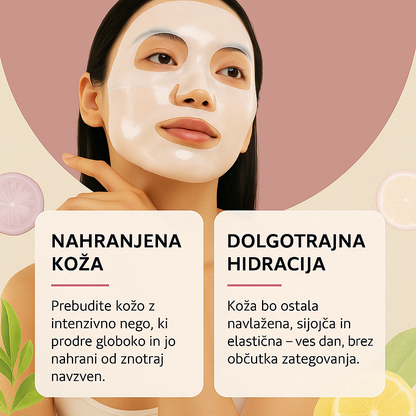 Kolagenska maska Amori – set 4 mask za sijočo, napeto in navlaženo kožo